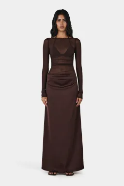 Hansen And Gretel Amy Maxi Dress Chocolate Brown Size 10 for rent on The Volte - image 1