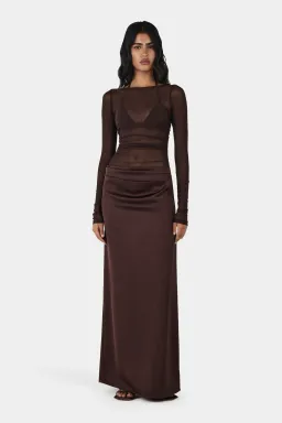 Hansen And Gretel Amy Maxi Dress Chocolate Brown Size 10 for rent on The Volte - image 3