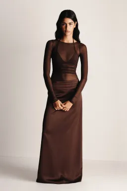 Hansen And Gretel Amy Maxi Dress Chocolate Brown Size 10 for rent on The Volte - image 6