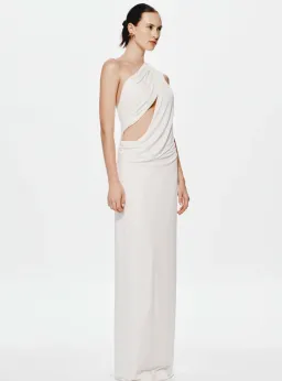 THE SOLSTICE CUPRO MAXI DRESS IN IVORY - S for rent on The Volte - image 3