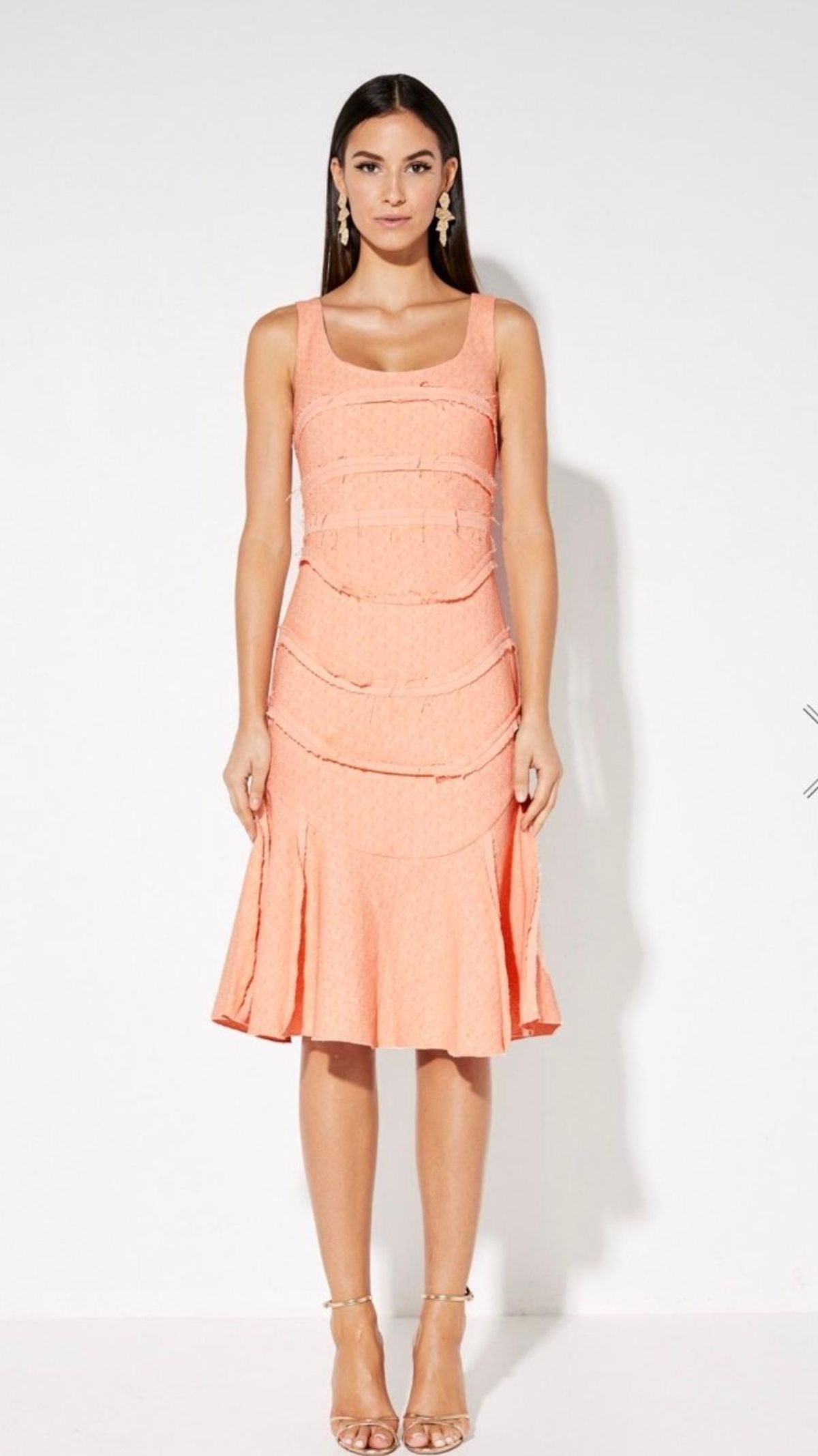 Mossman Finish Line Midi Dress Orange Size 14 - Image 1