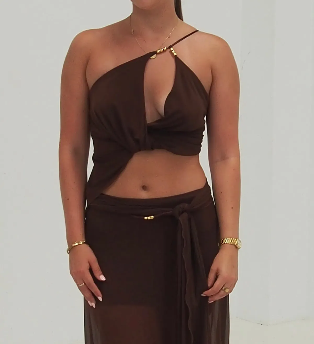 GARMENTS BY EL | MERIDA MAXI SET | CHOCOLATE | SIZE XS-S (AU 6-8) - Image 1