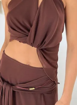 GARMENTS BY EL | MERIDA MAXI SET | CHOCOLATE | SIZE XS-S (AU 6-8) for rent on The Volte - image 1