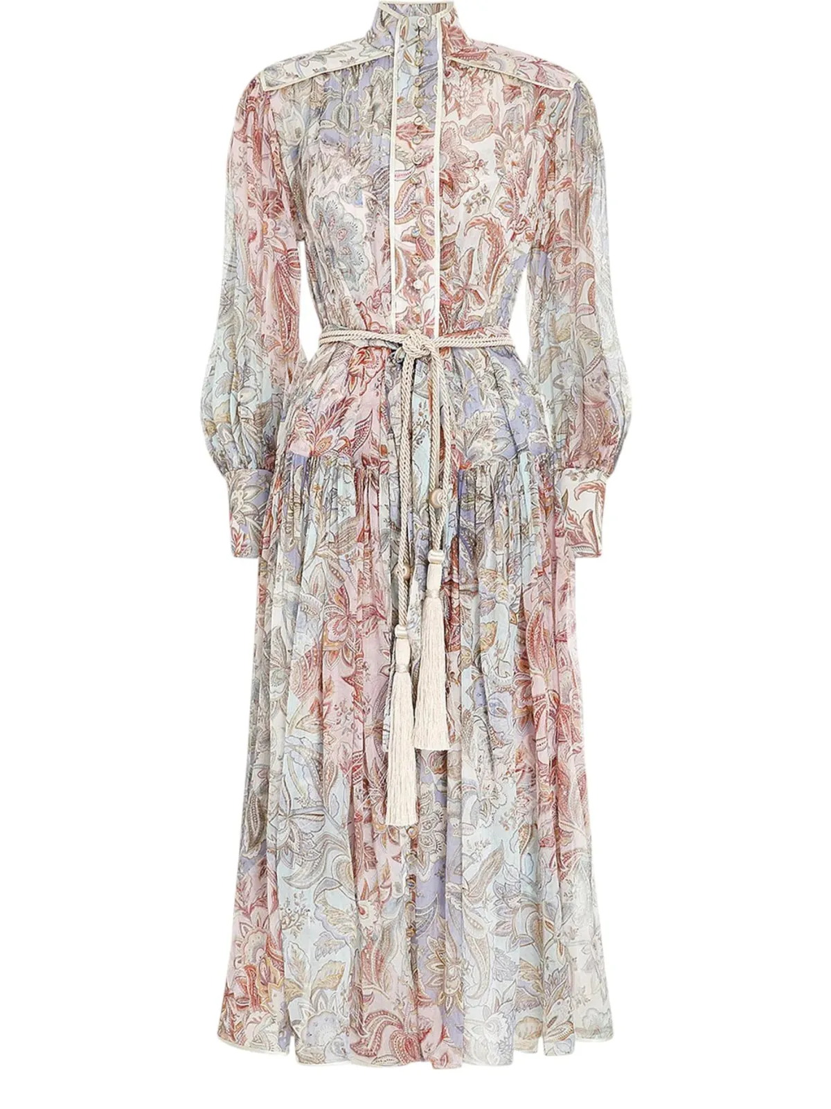 Zimmermann Lucky Bound Midi Dress Size 3 / AU 14 Silk Paisley Floral Print Long Sleeve - Image 2