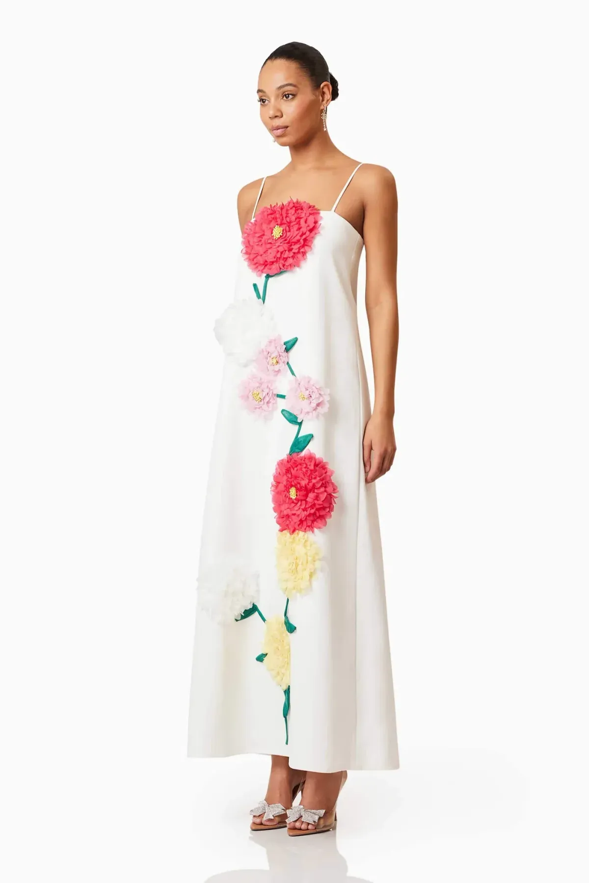 Buttercup Embroidered Maxi Dress in White Size S - Image 3