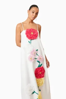 Buttercup Embroidered Maxi Dress in White Size S for rent on The Volte - image 2