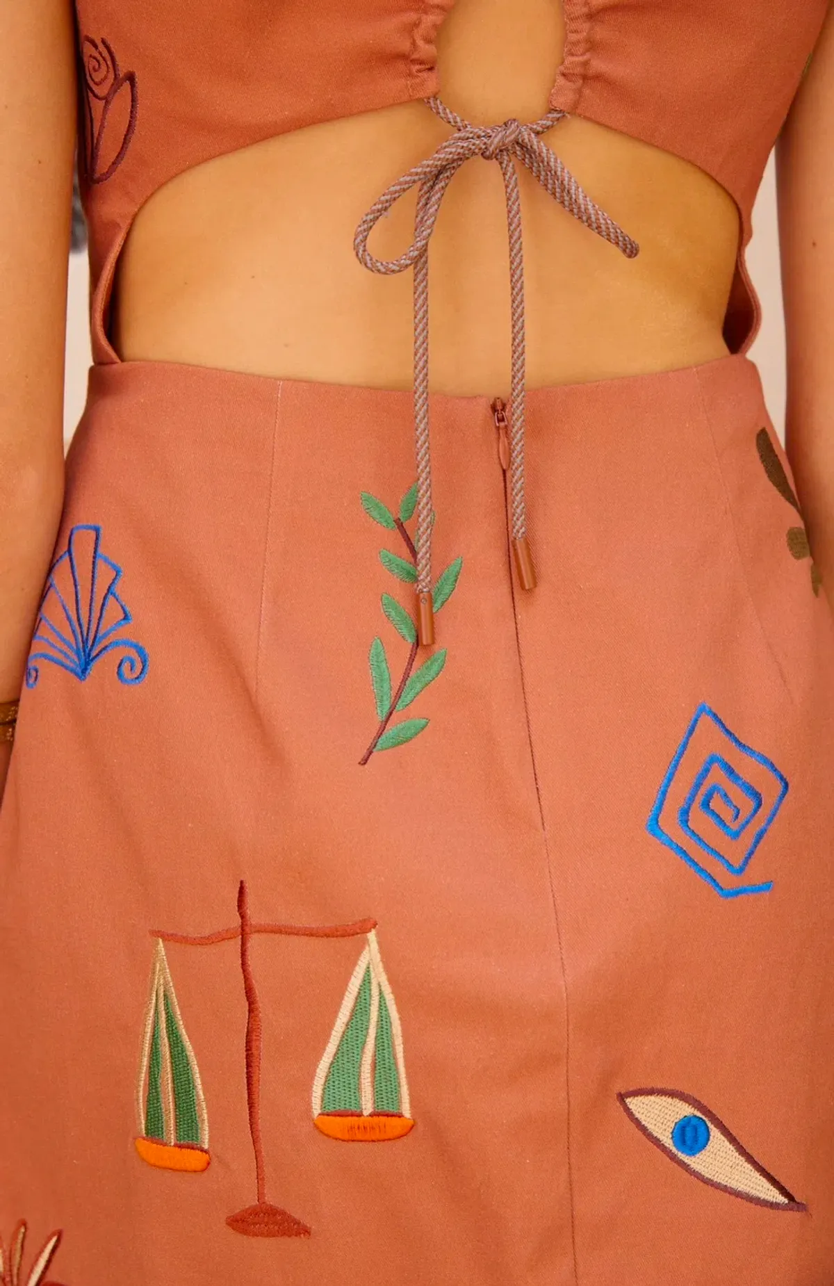 Alemais Dusty Embroidered Mini Dress Size 8 - Image 3