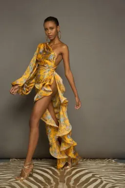 Bronx and Banco Hanna Gown Yellow Floral 10 M Medium for rent on The Volte - image 5