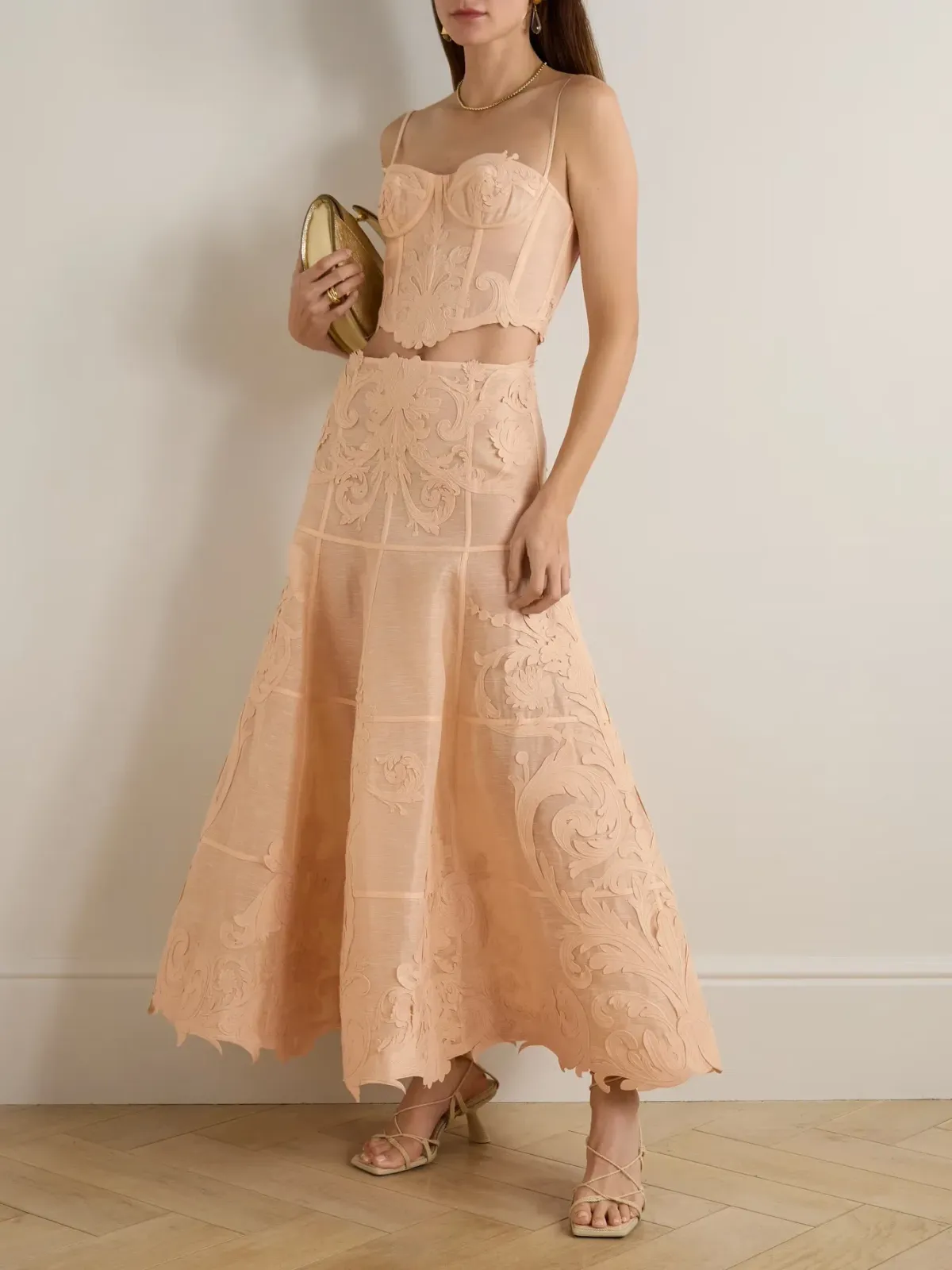 ZIMMERMANN Rebellion Filigree Bodice & Midi Skirt (Size 1) - Image 5