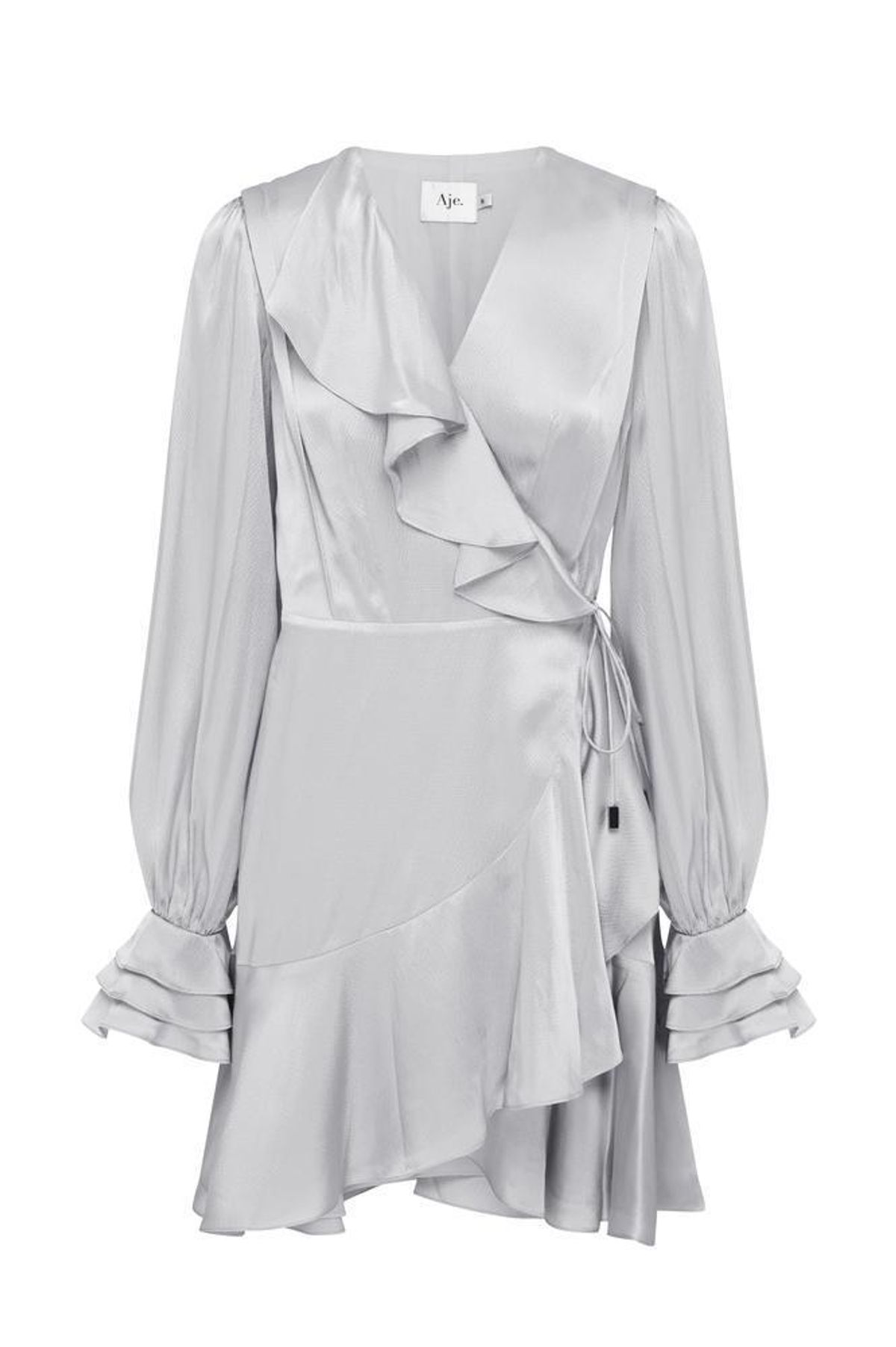 Aje Silver Long Sleeve Dress Size 6 - Image 3