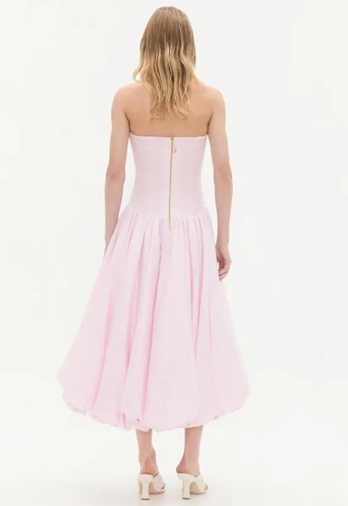 Violette Bubble Midi Dress Pink - 10 - Image 4