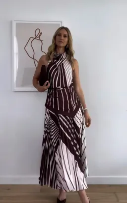 SHEIKE Montmartre Stripe Maxi Dress Size 12 for rent on The Volte - image 1