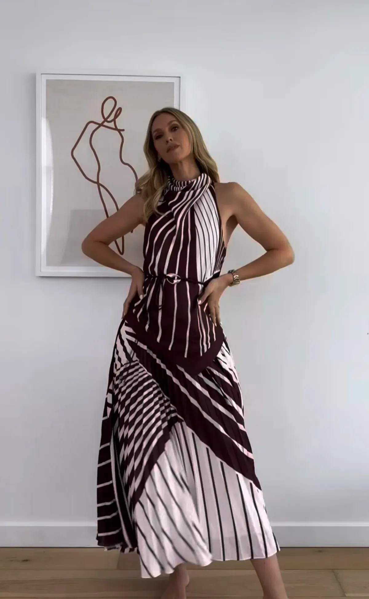 SHEIKE Montmartre Stripe Maxi Dress Size 12 - Image 7