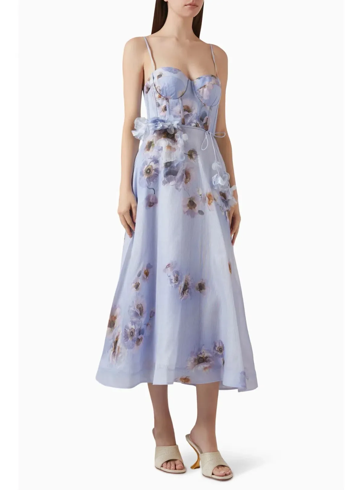 ZIMMERMANN HYPNOTIC PICNIC DRESS IN LILAC POPPY SIZE 3 / AU 14 - Image 1