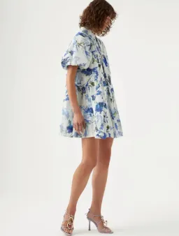 AJE PABLO SMOCK MINI DRESS BLUE  for rent on The Volte - image 2