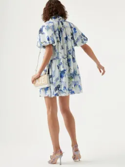 AJE PABLO SMOCK MINI DRESS BLUE  for rent on The Volte - image 3