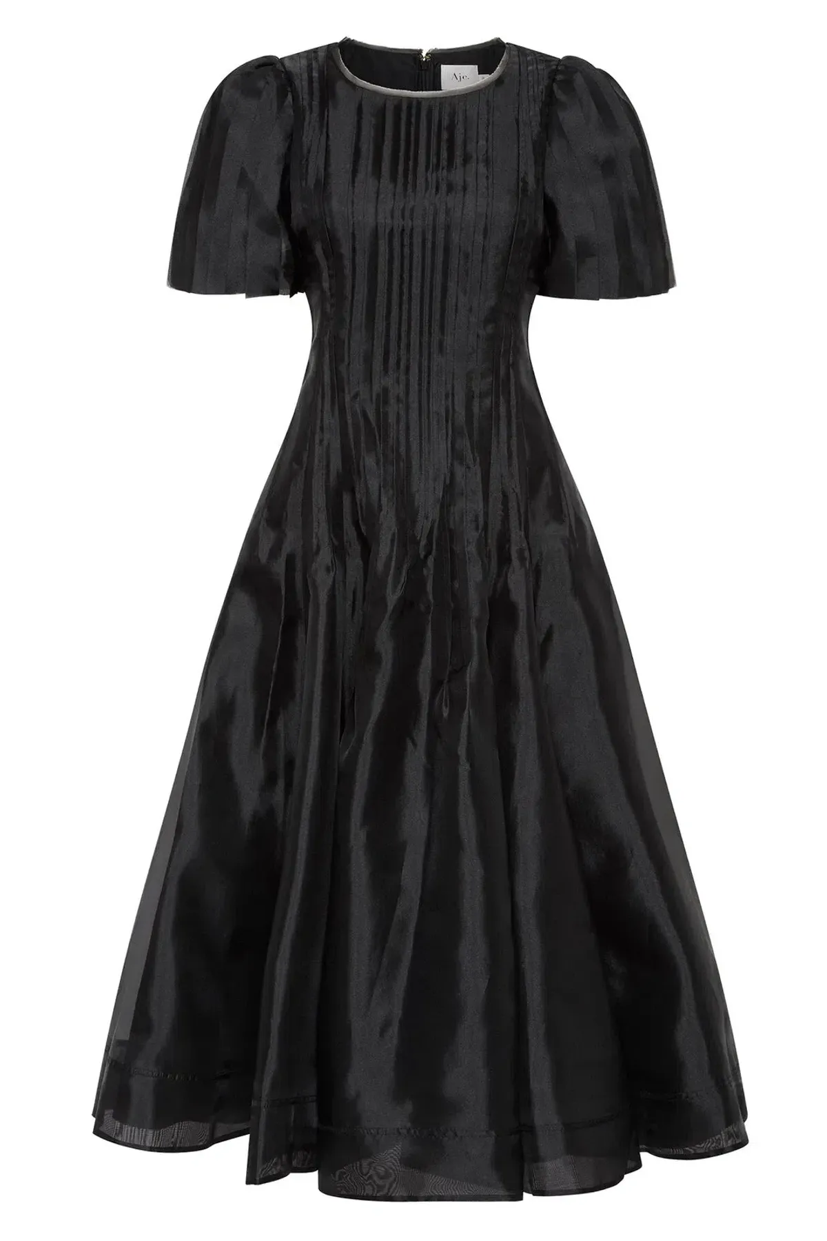 AJE NOVA PLEATED MIDI DRESS BLACK - Image 2