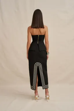 By Johnny Black & White Sloane Stripe Midi Set Size 10 for rent on The Volte - image 2