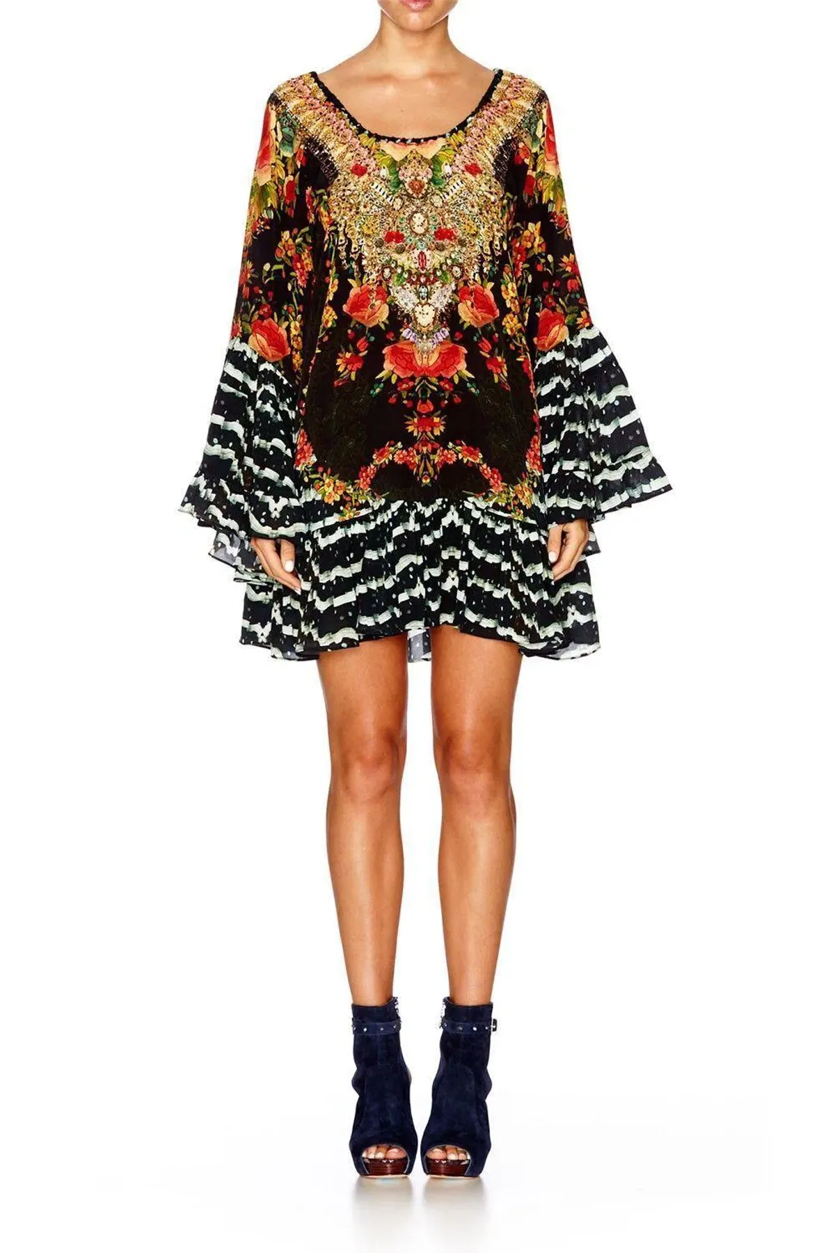 Camilla Lift the Veil A Line Mini Frill Dress Multi Size 10 - Image 1