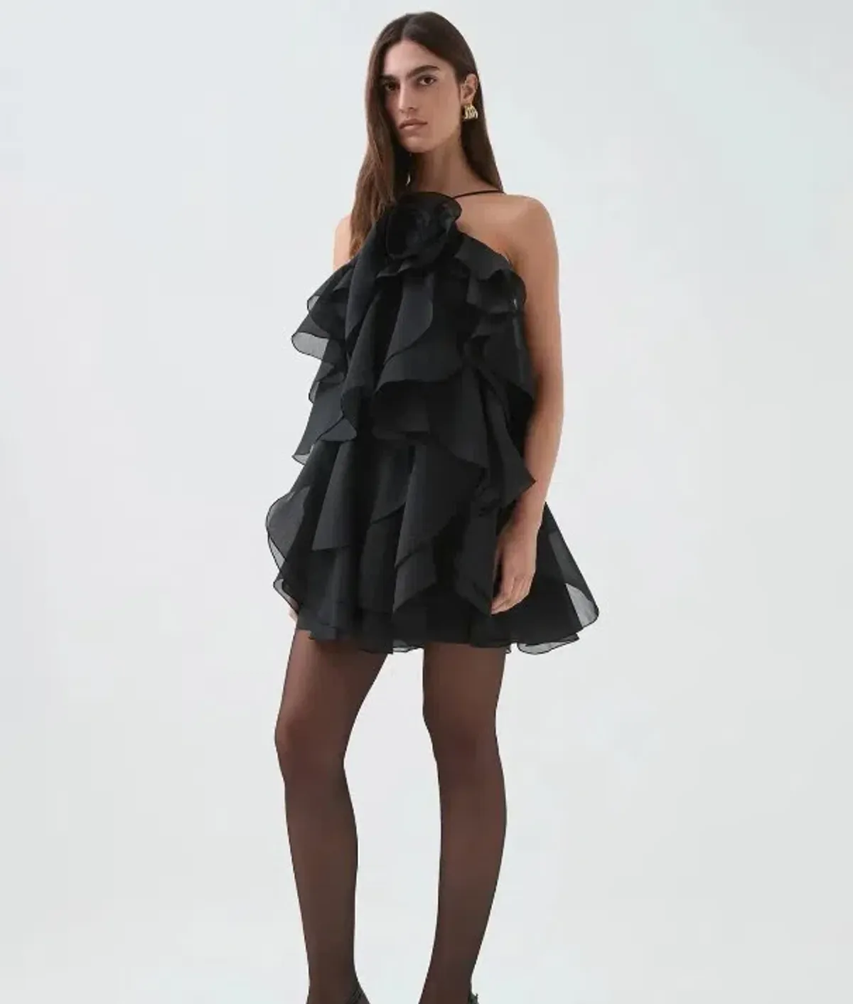 Aje Pandorea Layered Mini Dress in Black Size 8 - Image 2