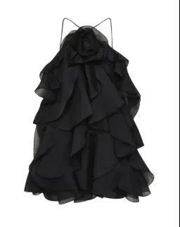 Aje Pandorea Layered Mini Dress in Black Size 8 for rent on The Volte - image 4