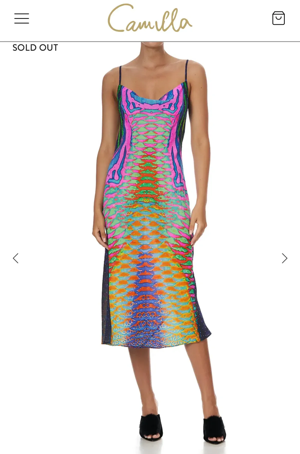 CAMILLA POSEIDONS POISON LONG BIAS SLIP DRESS PRINT SIZE 10 - Image 1