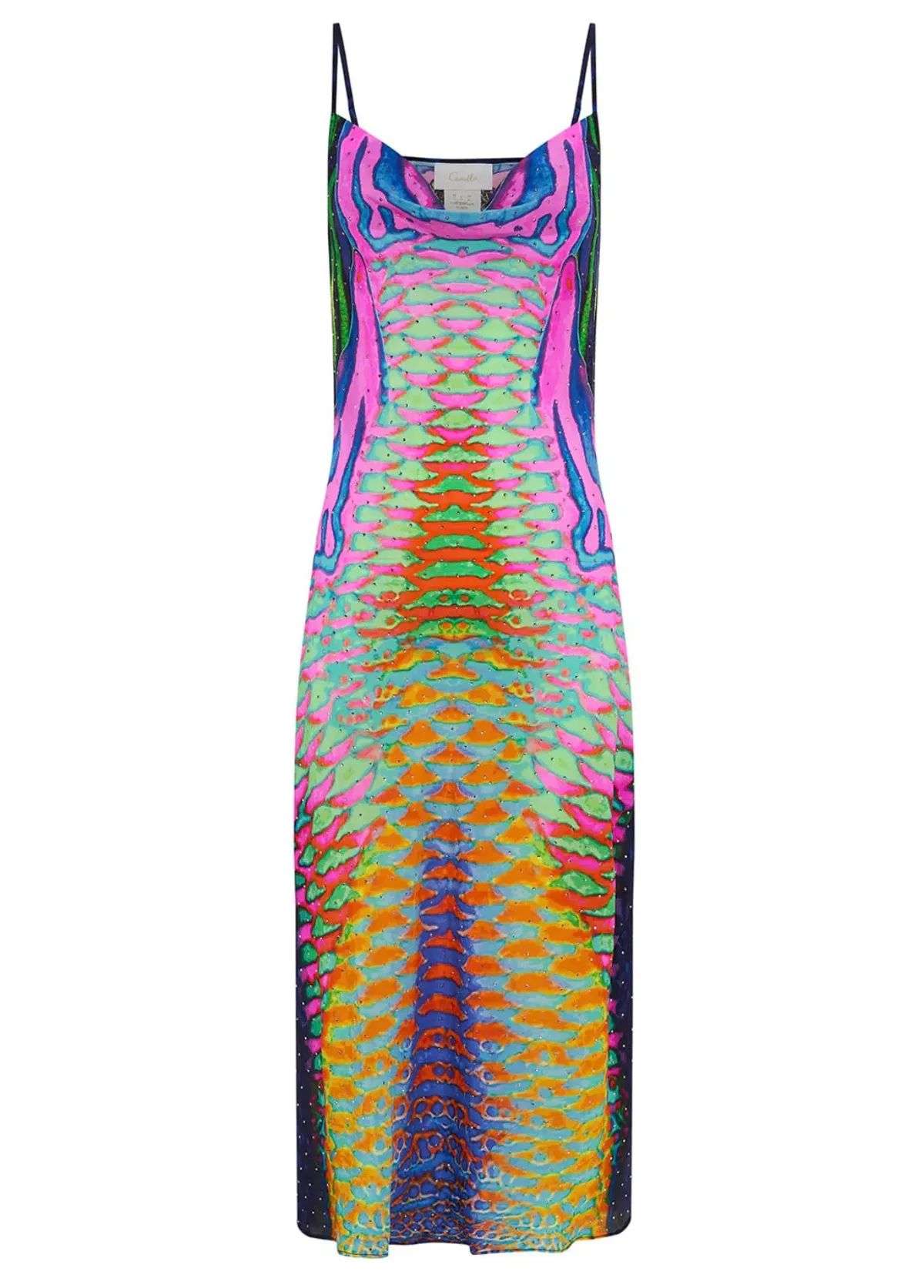 CAMILLA POSEIDONS POISON LONG BIAS SLIP DRESS PRINT SIZE 10 - Image 2