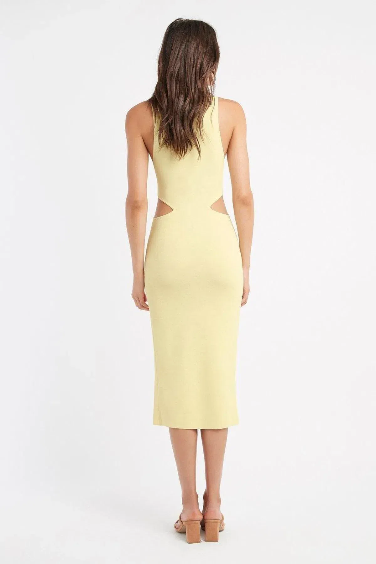Kookai Malone Cut Out Midi Dress Yellow - Image 2