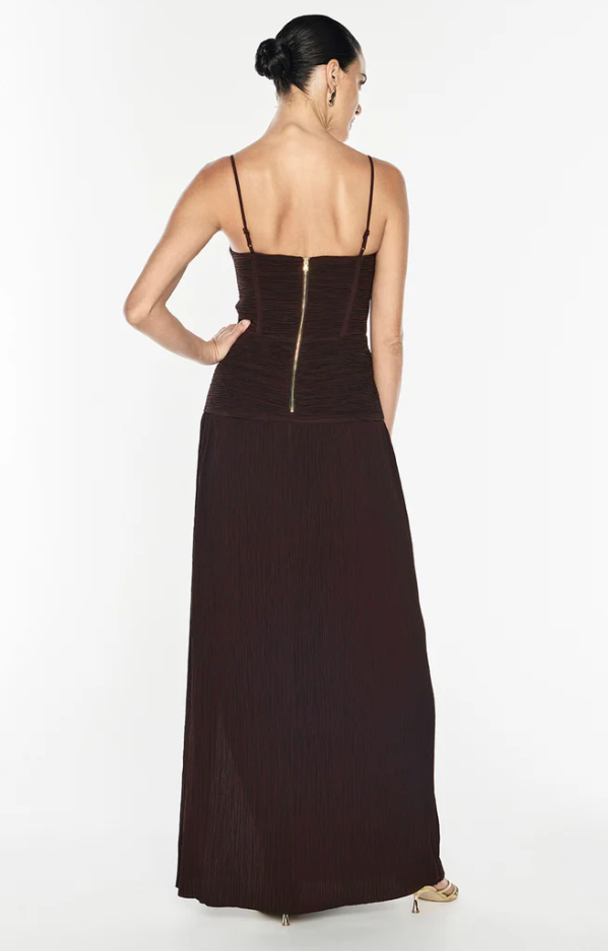 Manning Cartell Double Time Pleat Dress Dark Chocolate Size 8 - Image 2