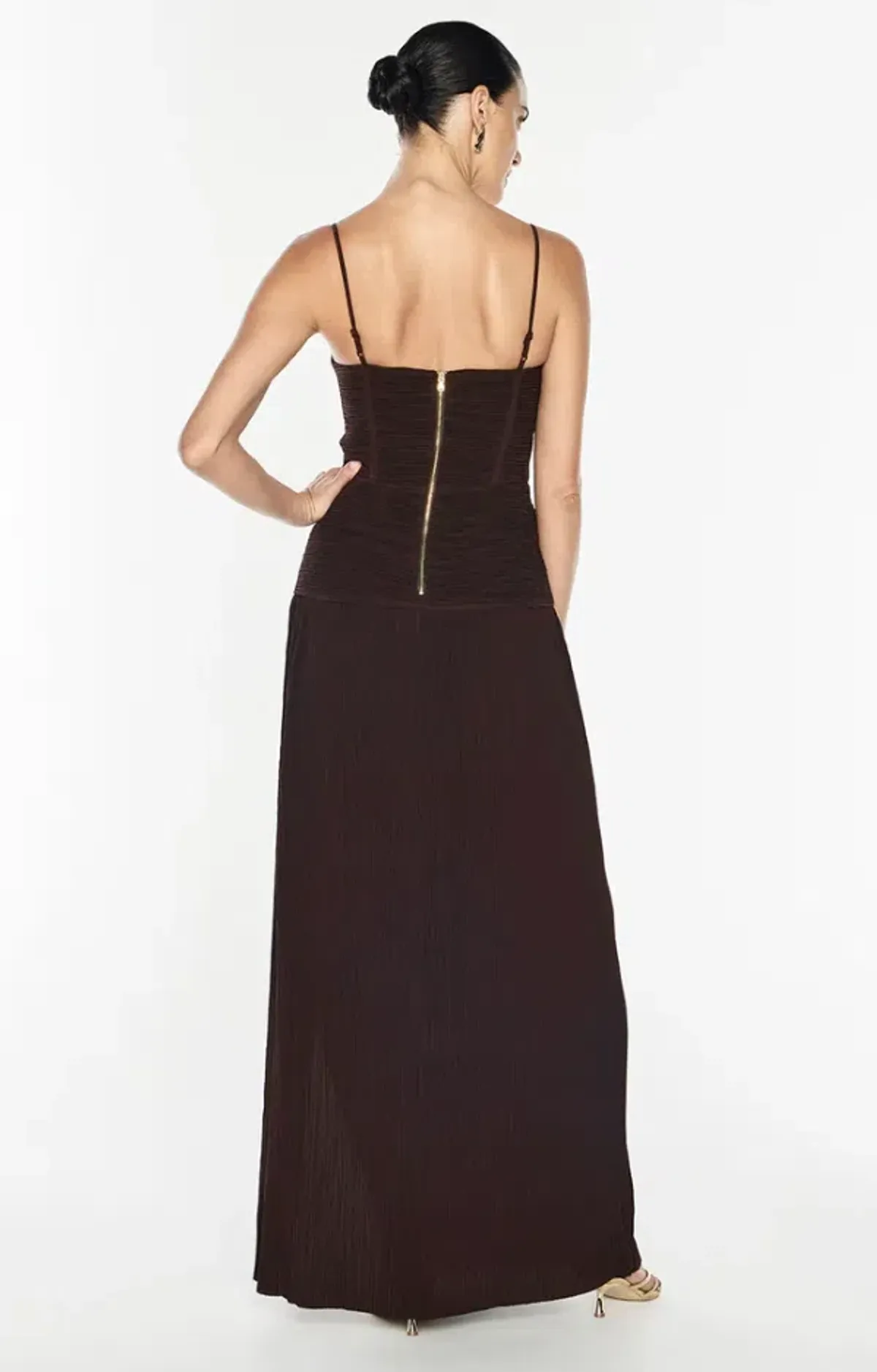 Manning Cartell Double Time Pleat Dress Dark Chocolate Size 10 - Image 2