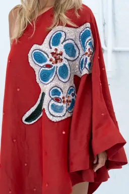 Alemais Scarlet Embellished Asymmetric Gown- 12 for rent on The Volte - image 2