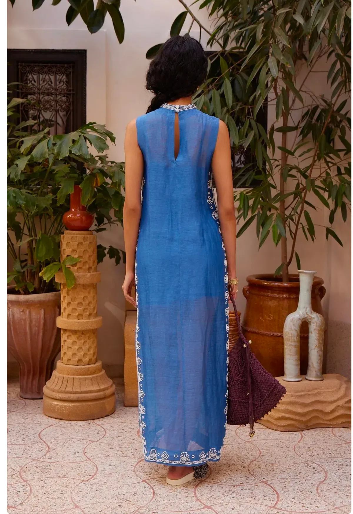 Alemais Yasmeen Embroidered Midi Dress Size 8 - Image 3