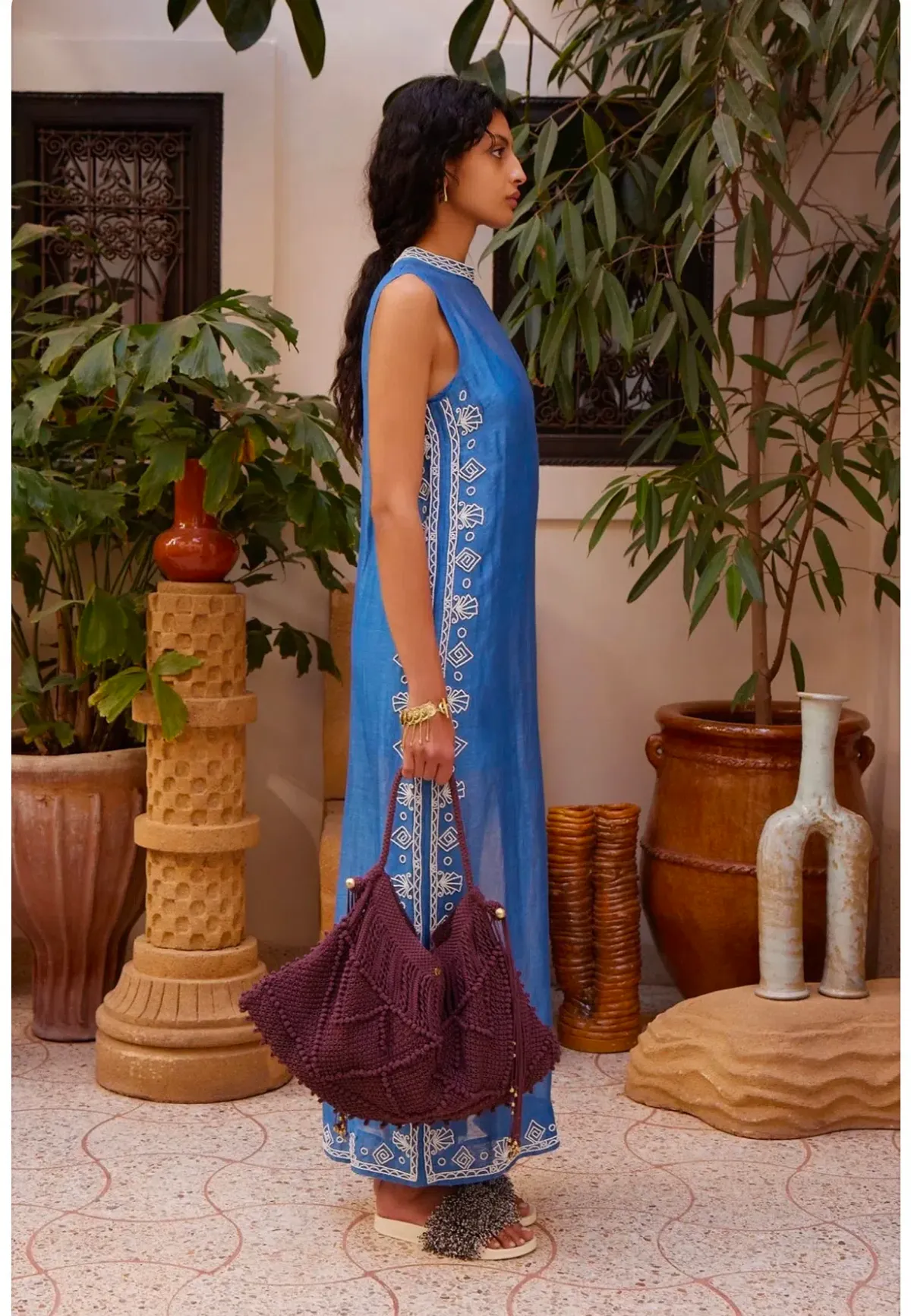 Alemais Yasmeen Embroidered Midi Dress Size 8 - Image 2