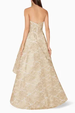 Elle Zeitoune Gold Embroidered Gianna Dress Size 12 for rent on The Volte - image 2