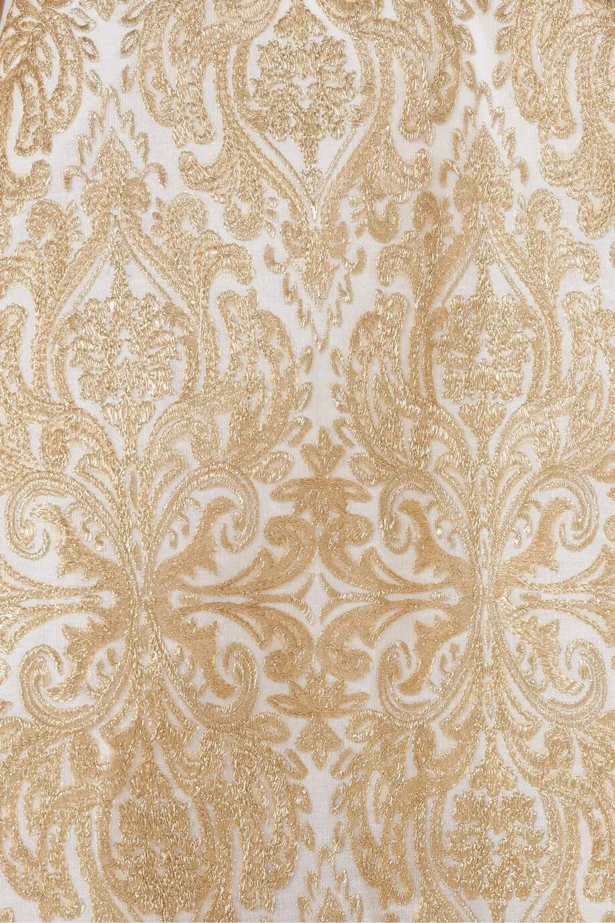 Elle Zeitoune Gold Embroidered Gianna Dress Size 12 - Image 3