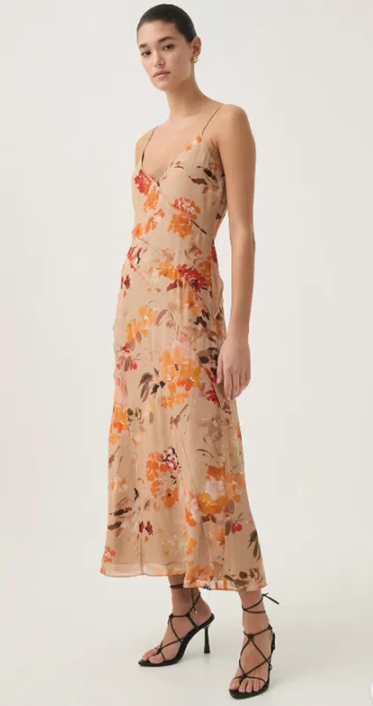 Aje Exurbia Seamed Midi Dress Orange Floral - 12 - Image 5