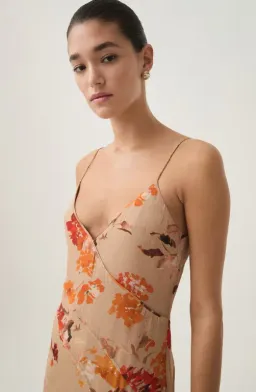 Aje Exurbia Seamed Midi Dress Orange Floral - 12 for rent on The Volte - image 3
