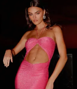 Lorenzo Maxi Dress - Raspberry for rent on The Volte - image 3