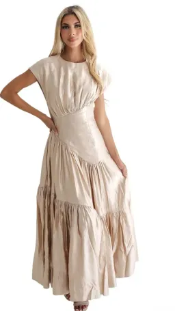 Aje Serendipity Reflection Midi Dress Champagne s.8 for rent on The Volte - image 3