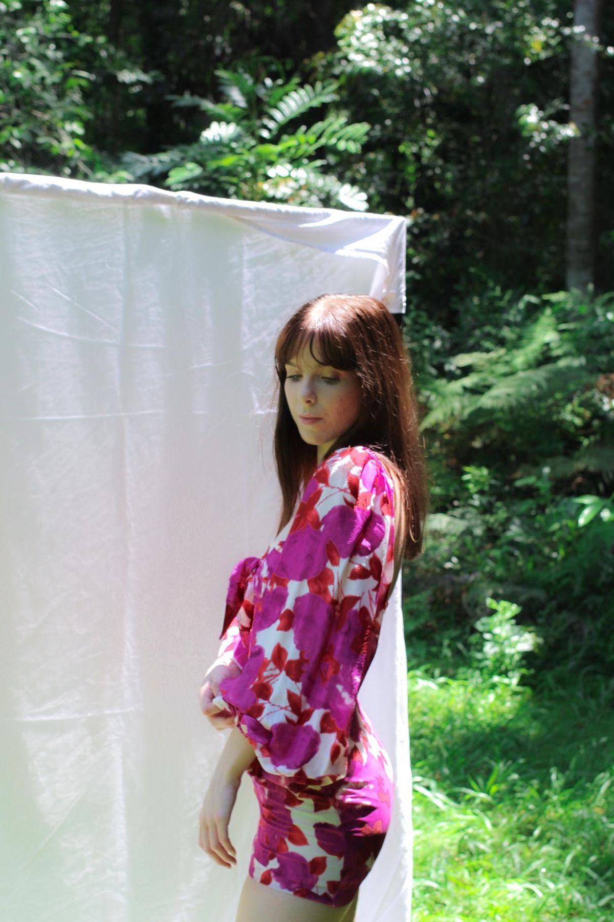 Alice McCall Lover To Lover Mini Dress Plum Print Size 4 - Image 4