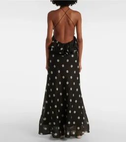 Zimmermann Crush Ruffle Halter Maxi Dress Black/Cream Dot 3/AU14 for rent on The Volte - image 3