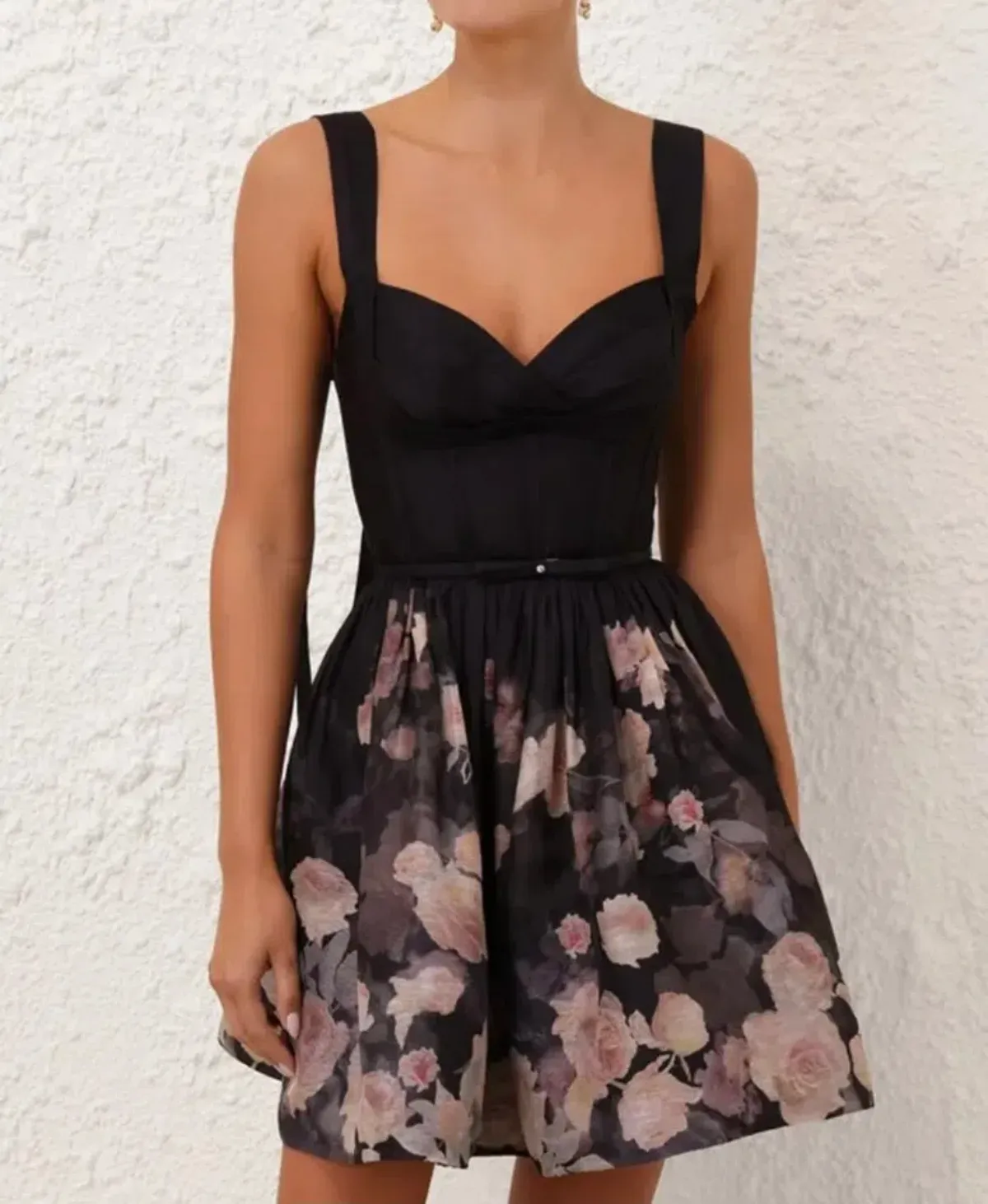 Zimmermann Crush Picnic Mini Dress Black Floral 4/AU16 - Image 4