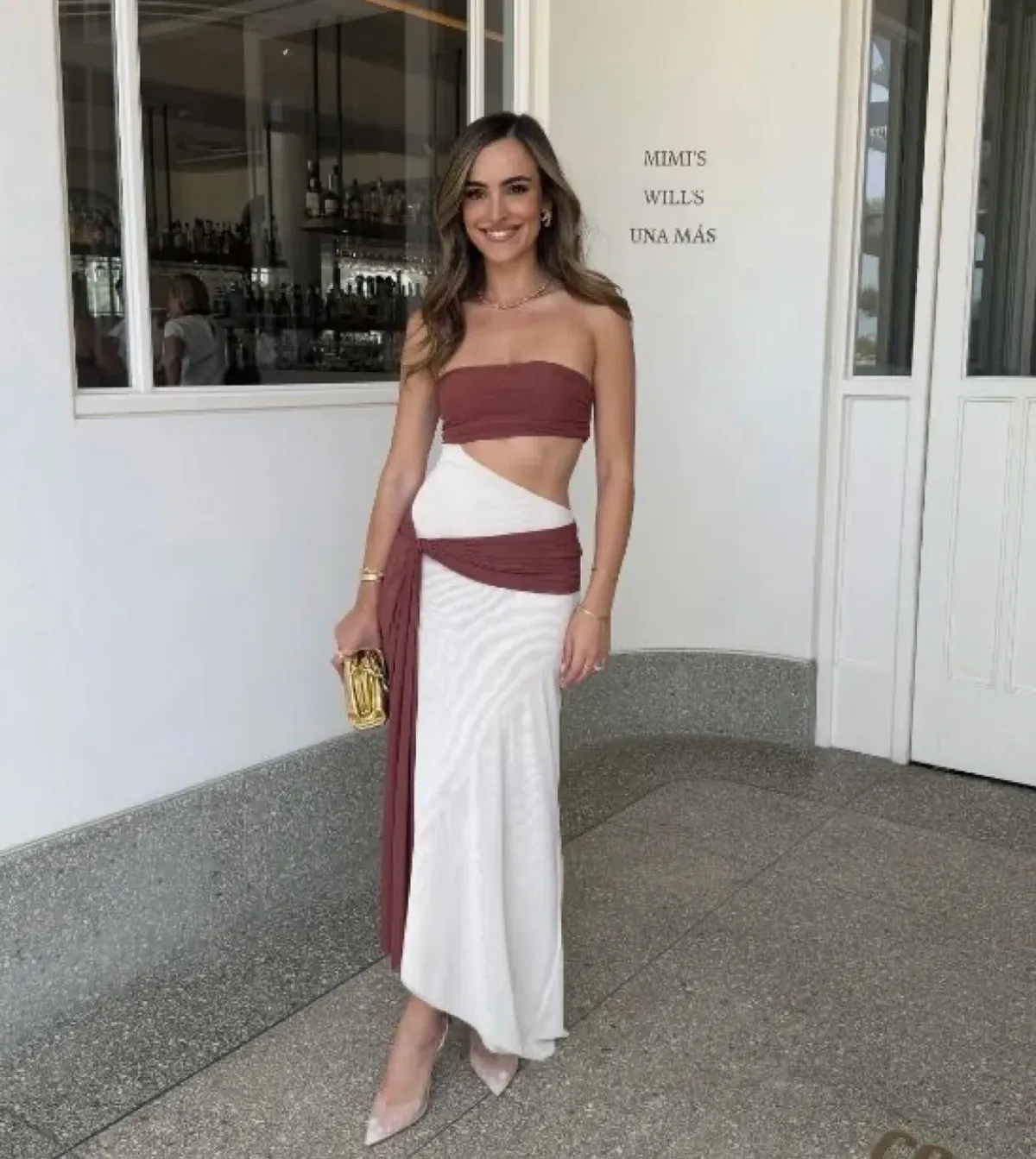 Bec and Bridge Ayla Strapless Dress in Rust Size 8 - Image 1