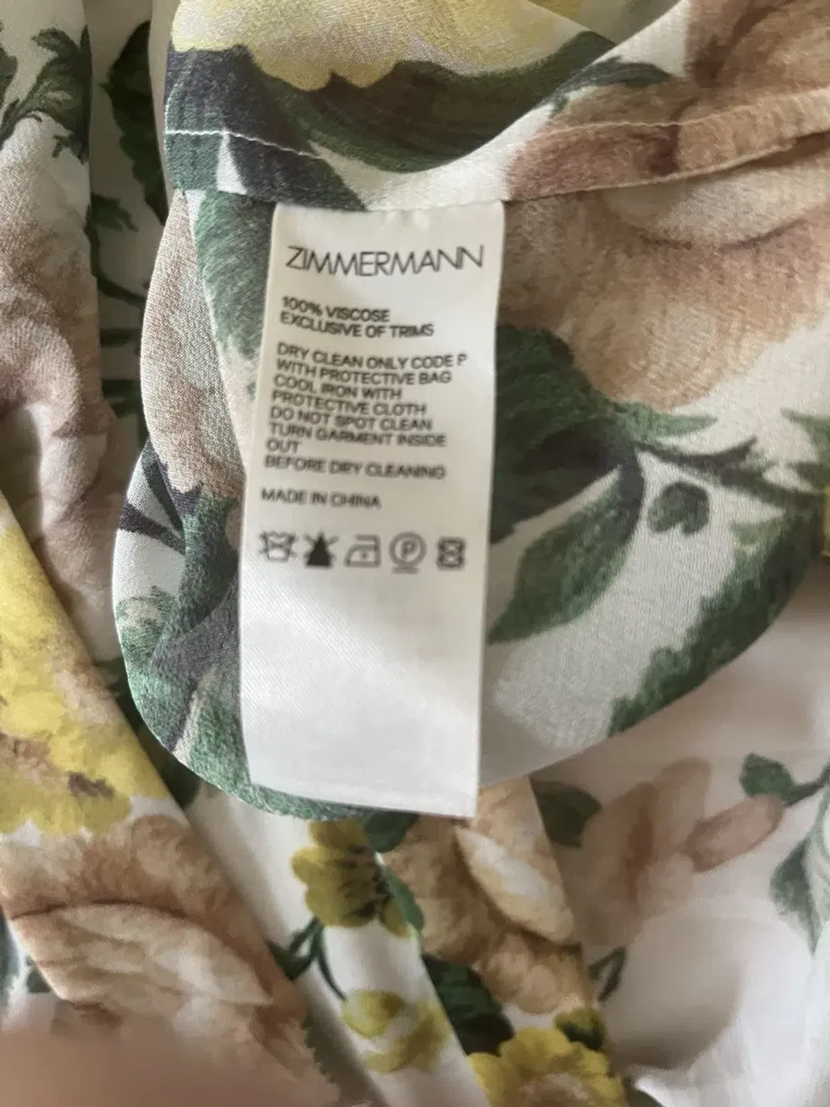 Zimmermann White Green Zippy Print Dress Size 2  (AU10-12) - Image 5