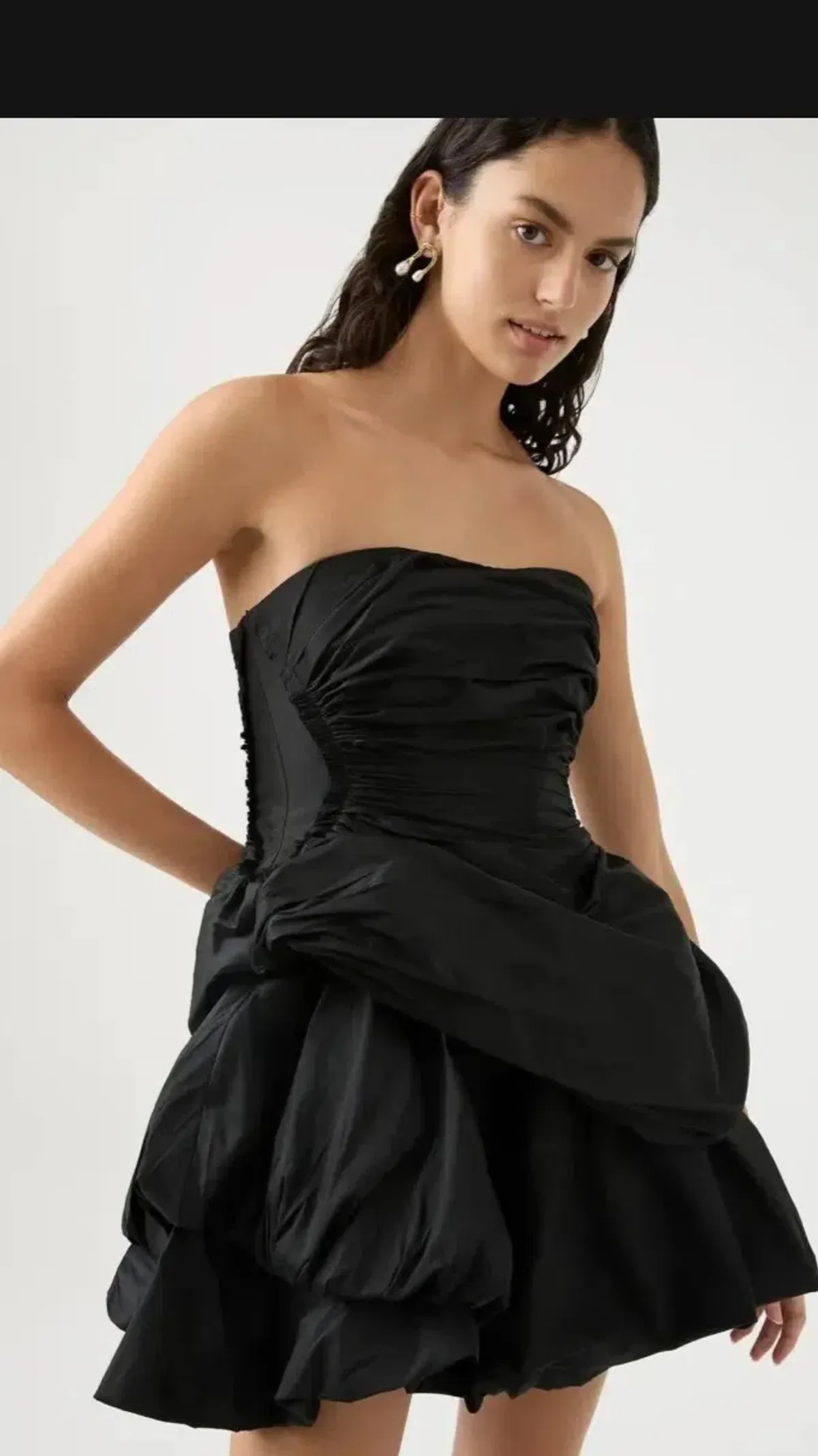 Aje Daybreak Strapless Mini Dress Black Size AU 16 - Image 4