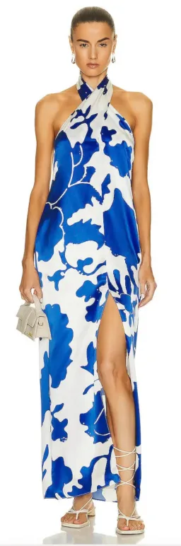 SIR Esme Halter Dress Blue Print  for rent on The Volte - image 1