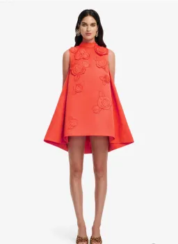 Leo Lin Fallon Appliqué Floral Mini Dress Saffron Size 16 for rent on The Volte - image 2