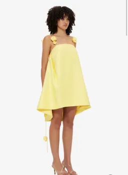Leo Lin Fiona Rose Mini Dress Sorbet Yellow Size 14 for rent on The Volte - image 3