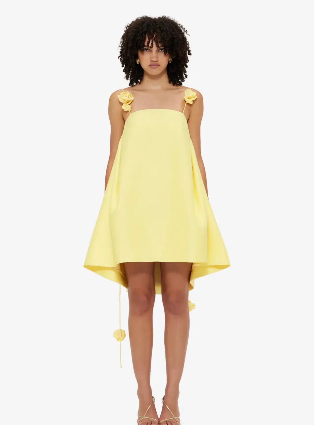 Leo Lin Fiona Rose Mini Dress Sorbet Yellow Size 14 - Image 1