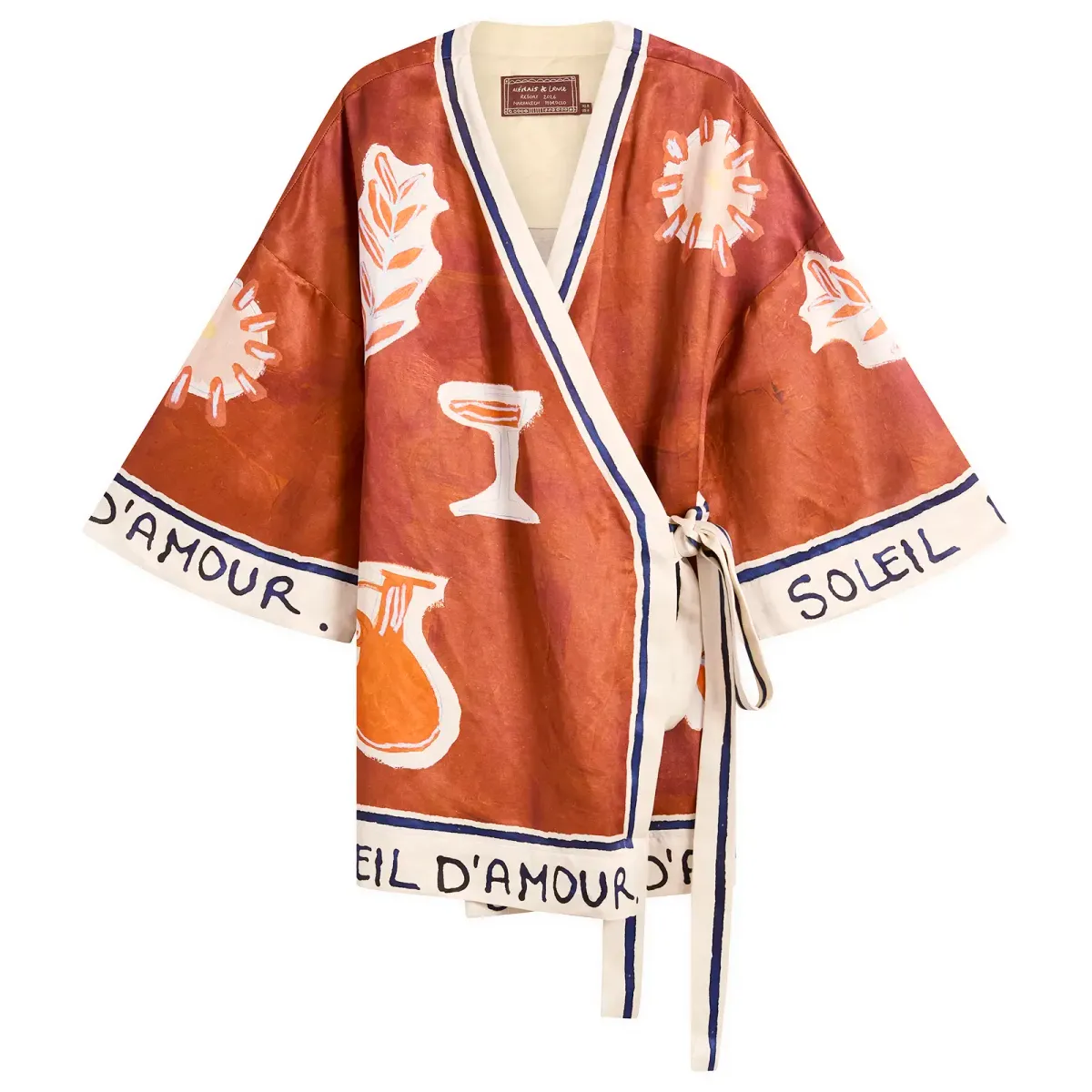 ALÉMAIS SOLEIL D'AMOUR WRAP MINI DRESS - Image 1